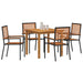 Set de Masă pentru Grădină 5 pcs Negru 85 x 85 x 74 cm - WALTI WALTI