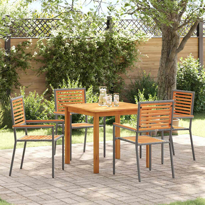Set masă grădină 5 pcs Gri 85 x 85 x 74 cm Lemn & Metal - WALTI WALTI