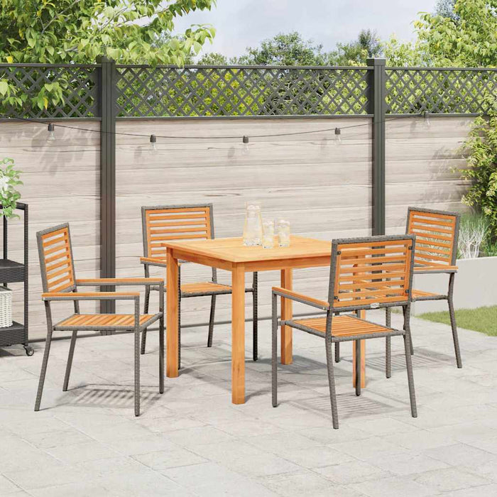 Set masă grădină 5 pcs Gri 85 x 85 x 74 cm Lemn & Metal - WALTI WALTI