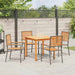 Set masă grădină 5 pcs Gri 85 x 85 x 74 cm Lemn & Metal - WALTI WALTI