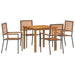 Set masă grădină 5 pcs Gri 85 x 85 x 74 cm Lemn & Metal - WALTI WALTI