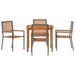Set masă grădină 5 pcs Gri 85 x 85 x 74 cm Lemn & Metal - WALTI WALTI
