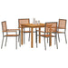 Set masă grădină 5 pcs Gri 85 x 85 x 74 cm Lemn & Metal - WALTI WALTI