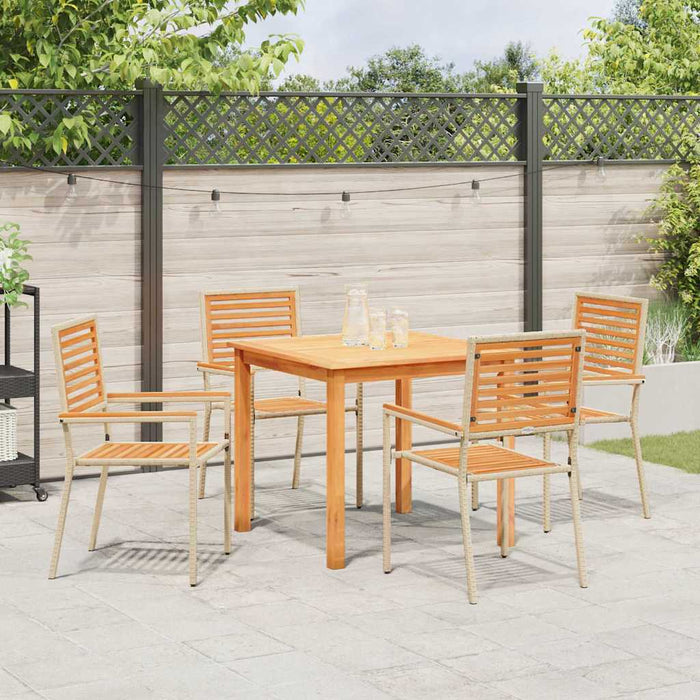 Set de Dining pentru Grădină 5 pcs Bej 85 x 85 x 74 cm - WALTI WALTI