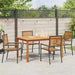 Set mese grădină 5 pcs Negru 150 x 90 x 74 cm Lemn masiv, Metal - WALTI WALTI