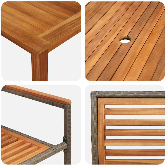 Set de Masă pentru Grădină 5 pcs Gri 150 x 90 x 74 cm - WALTI WALTI