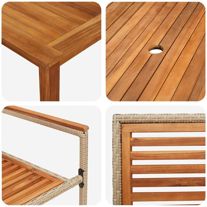 Set de mese pentru grădină 5 pcs Bej 150 x 90 x 74 cm - WALTI WALTI