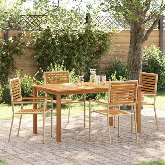 Set de mese pentru grădină 5 pcs Bej 150 x 90 x 74 cm - WALTI WALTI