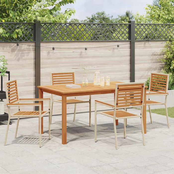 Set de mese pentru grădină 5 pcs Bej 150 x 90 x 74 cm - WALTI WALTI