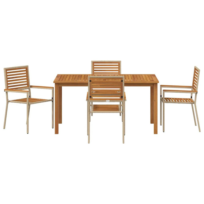 Set de mese pentru grădină 5 pcs Bej 150 x 90 x 74 cm - WALTI WALTI