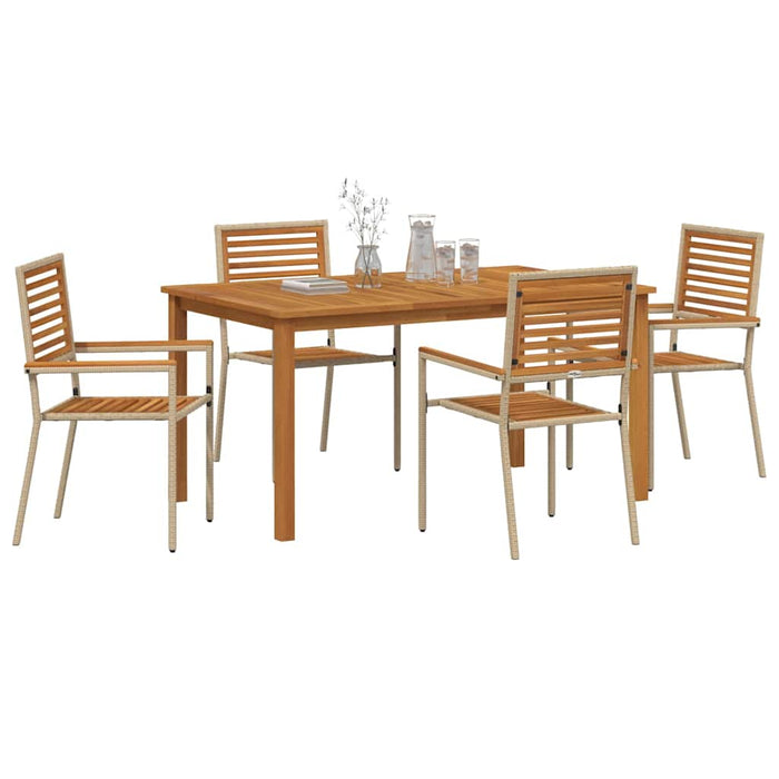 Set de mese pentru grădină 5 pcs Bej 150 x 90 x 74 cm - WALTI WALTI