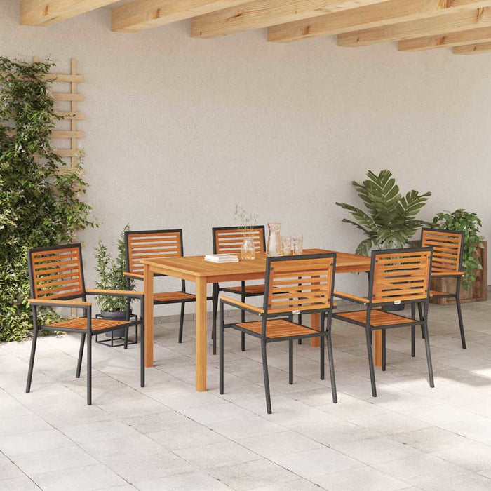 Set Dining Grădină 7 pcs Negru 150 x 90 x 74 cm - WALTI WALTI