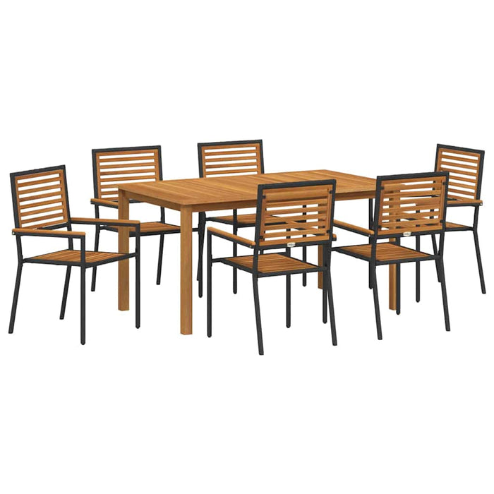 Set Dining Grădină 7 pcs Negru 150 x 90 x 74 cm - WALTI WALTI