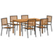 Set Dining Grădină 7 pcs Negru 150 x 90 x 74 cm - WALTI WALTI