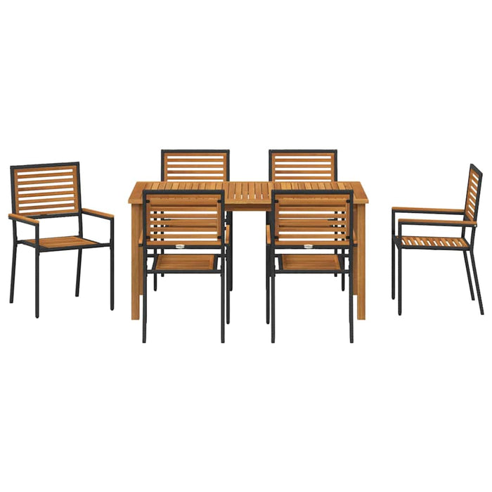 Set Dining Grădină 7 pcs Negru 150 x 90 x 74 cm - WALTI WALTI
