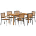 Set Dining Grădină 7 pcs Negru 150 x 90 x 74 cm - WALTI WALTI