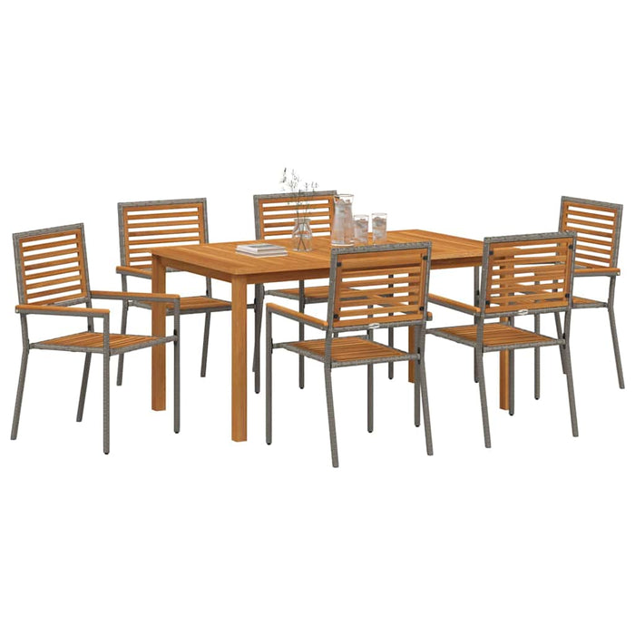 Set de Dining pentru Grădină 7 pcs Gri 150 x 90 x 74 cm - WALTI WALTI