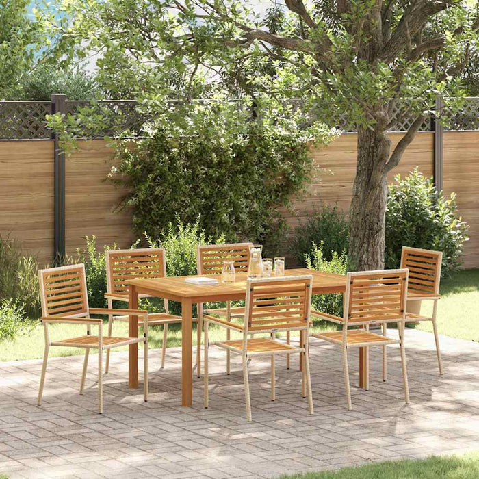 Set de Mese pentru Grădină 7 pcs Bej 150 x 90 x 74 cm - WALTI WALTI