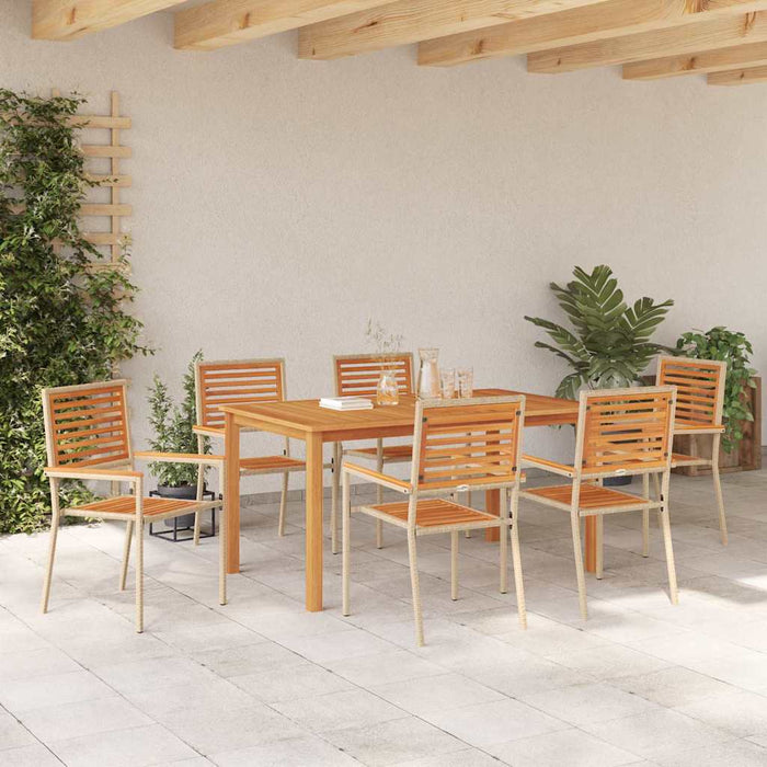 Set de Mese pentru Grădină 7 pcs Bej 150 x 90 x 74 cm - WALTI WALTI