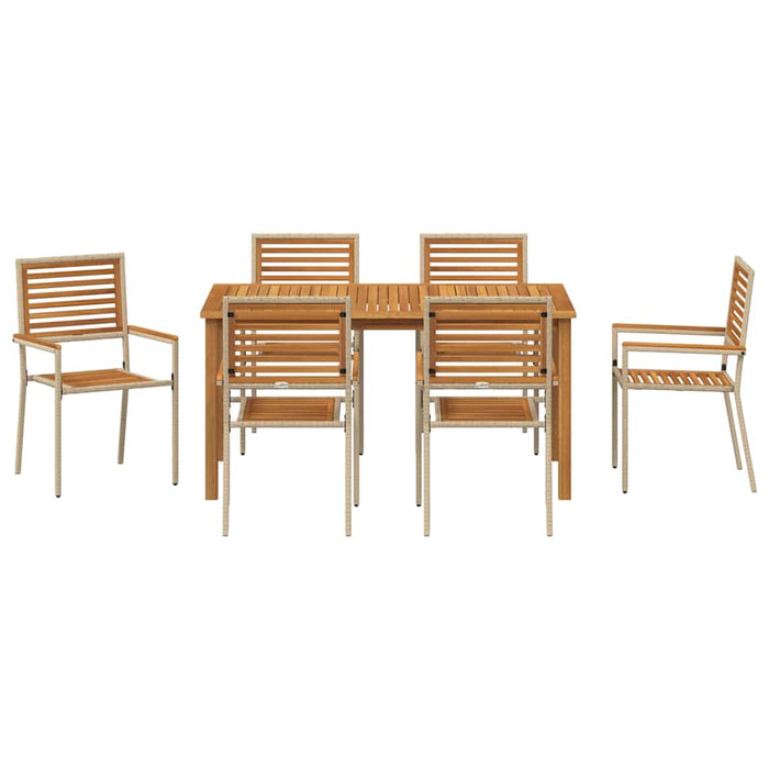 Set de Mese pentru Grădină 7 pcs Bej 150 x 90 x 74 cm - WALTI WALTI
