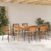 Set Dining Grădină 7 pcs Negru 200 x 100 x 74 cm Metal & Lemn - WALTI WALTI