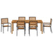 Set Dining Grădină 7 pcs Negru 200 x 100 x 74 cm Metal & Lemn - WALTI WALTI