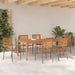 Set dining grădină 7 pcs Gri 200 x 100 x 74 cm Metal & Lemn - WALTI WALTI