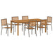 Set dining grădină 7 pcs Gri 200 x 100 x 74 cm Metal & Lemn - WALTI WALTI