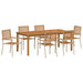 Set dining grădină 7 pcs Bej 200 x 100 x 74 cm Lemn, Metal - WALTI WALTI