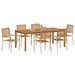 Set dining grădină 7 pcs Bej 200 x 100 x 74 cm Lemn, Metal - WALTI WALTI