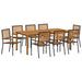 Set Masă Grădină 9 pcs Negru 200 x 100 x 74 cm Metal & Lemn - WALTI WALTI