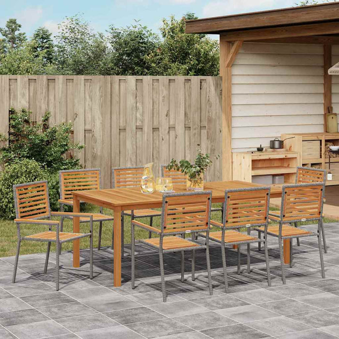 Set de masă de grădină 9 pcs Gri 200 x 100 x 74 cm - WALTI WALTI