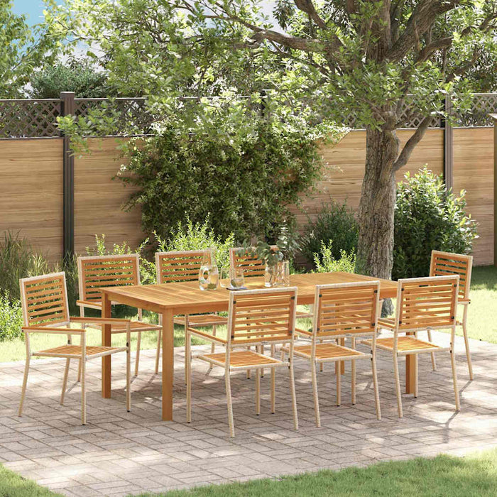 Set de Masă pentru Grădină 9 pcs Bej 200 x 100 x 74 cm - WALTI WALTI