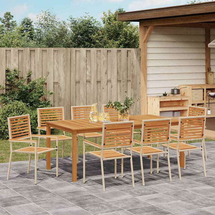 Set de Masă pentru Grădină 9 pcs Bej 200 x 100 x 74 cm - WALTI WALTI