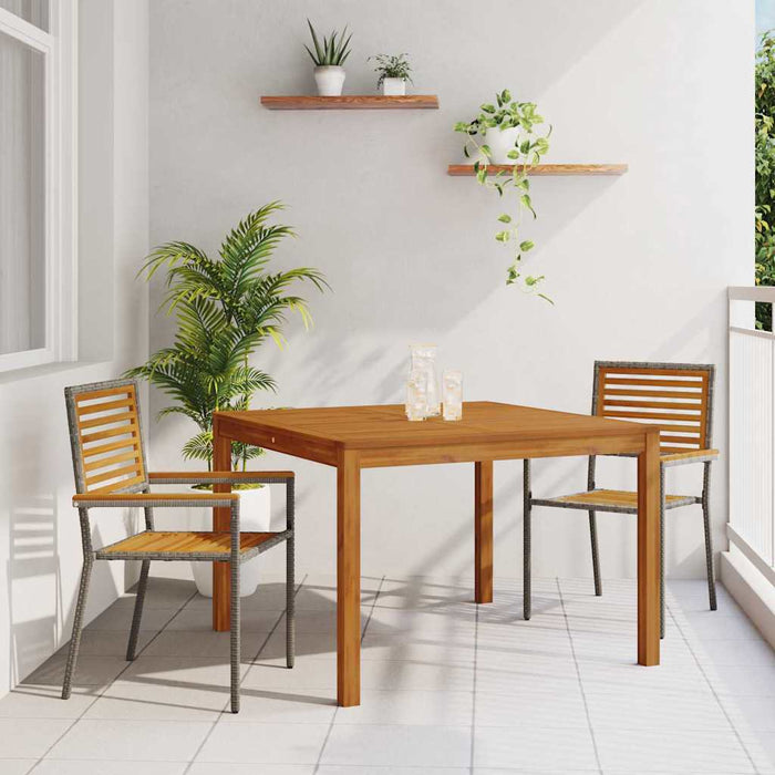 Set de masă pentru grădină 3 pcs Gri Lemn Solid de Acacia WALTI