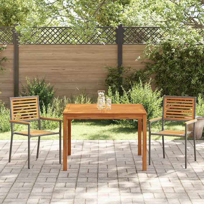 Set de masă pentru grădină 3 pcs Gri Lemn Solid de Acacia WALTI