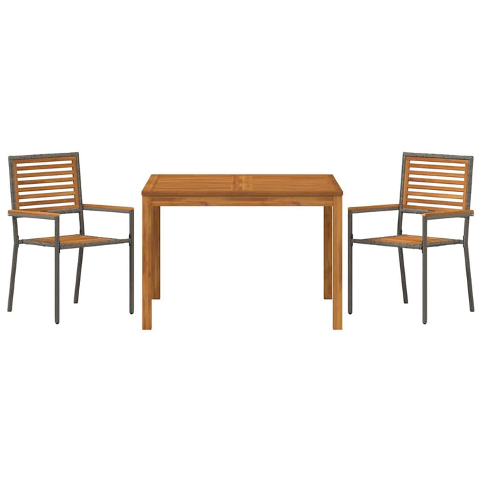 Set de masă pentru grădină 3 pcs Gri Lemn Solid de Acacia WALTI