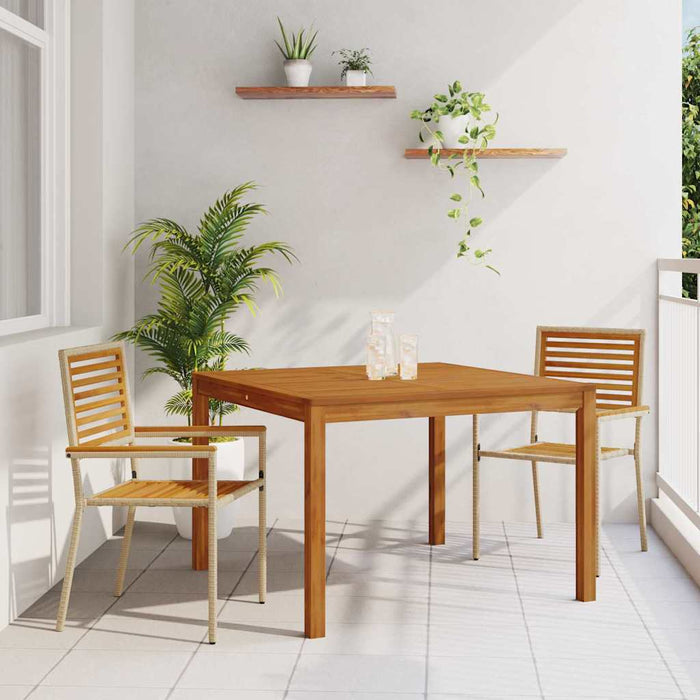 Set de masă pentru grădină 3 pcs Bej Lemn Solid de Acacia WALTI