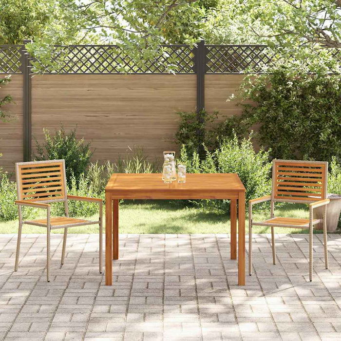 Set de masă pentru grădină 3 pcs Bej Lemn Solid de Acacia WALTI