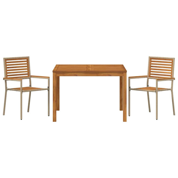 Set de masă pentru grădină 3 pcs Bej Lemn Solid de Acacia WALTI