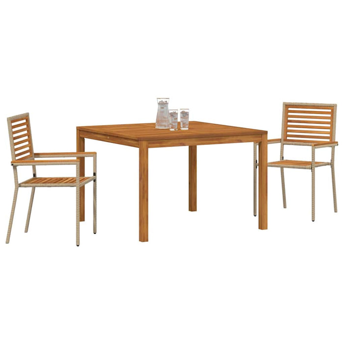 Set de masă pentru grădină 3 pcs Bej Lemn Solid de Acacia WALTI