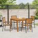 Set de masă pentru grădină 5 pcs Negru Lemn Solid de Acacia - WALTI WALTI