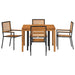 Set de masă pentru grădină 5 pcs Negru Lemn Solid de Acacia - WALTI WALTI