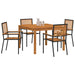 Set de masă pentru grădină 5 pcs Negru Lemn Solid de Acacia - WALTI WALTI