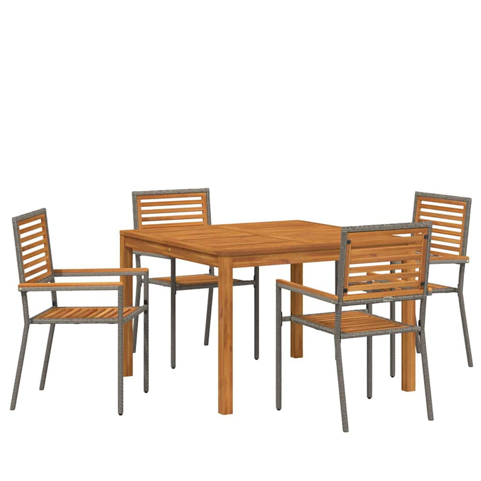 Set de masă pentru grădină 5 pcs Gri Lemn Solid de Acacia WALTI