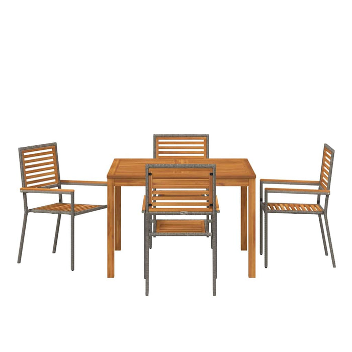 Set de masă pentru grădină 5 pcs Gri Lemn Solid de Acacia WALTI