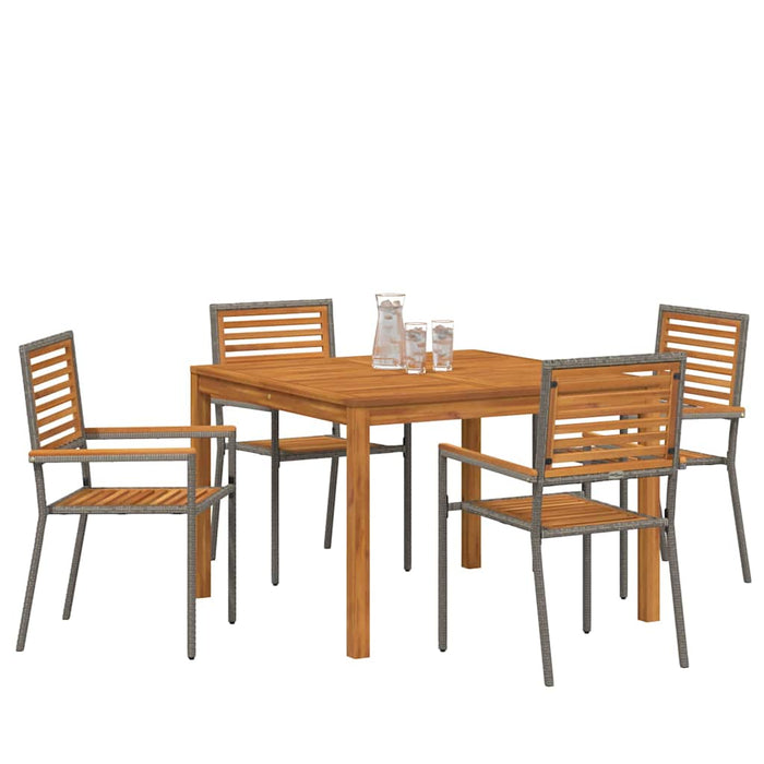 Set de masă pentru grădină 5 pcs Gri Lemn Solid de Acacia WALTI