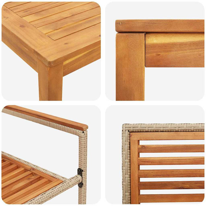 Set de masă pentru grădină 5 pcs Bej Lemn Solid de Acacia WALTI