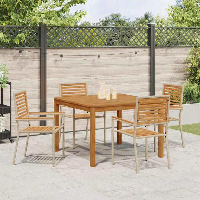 Set de masă pentru grădină 5 pcs Bej Lemn Solid de Acacia WALTI