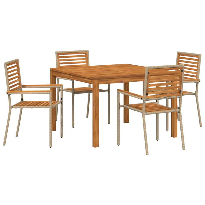 Set de masă pentru grădină 5 pcs Bej Lemn Solid de Acacia WALTI